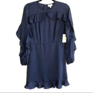 Maison Jules Dress Blue Ruffles Lined Size 4
